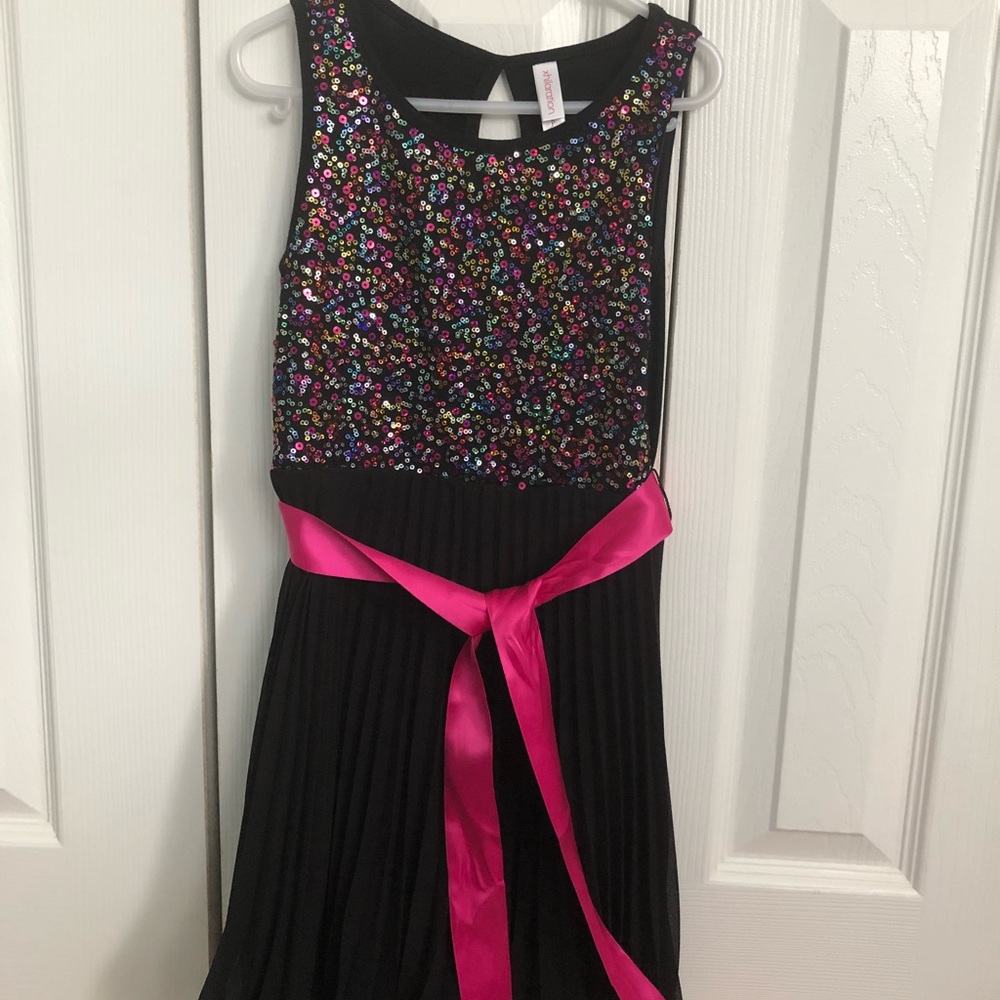 Black, multicolor sequin dress, size 6/6X